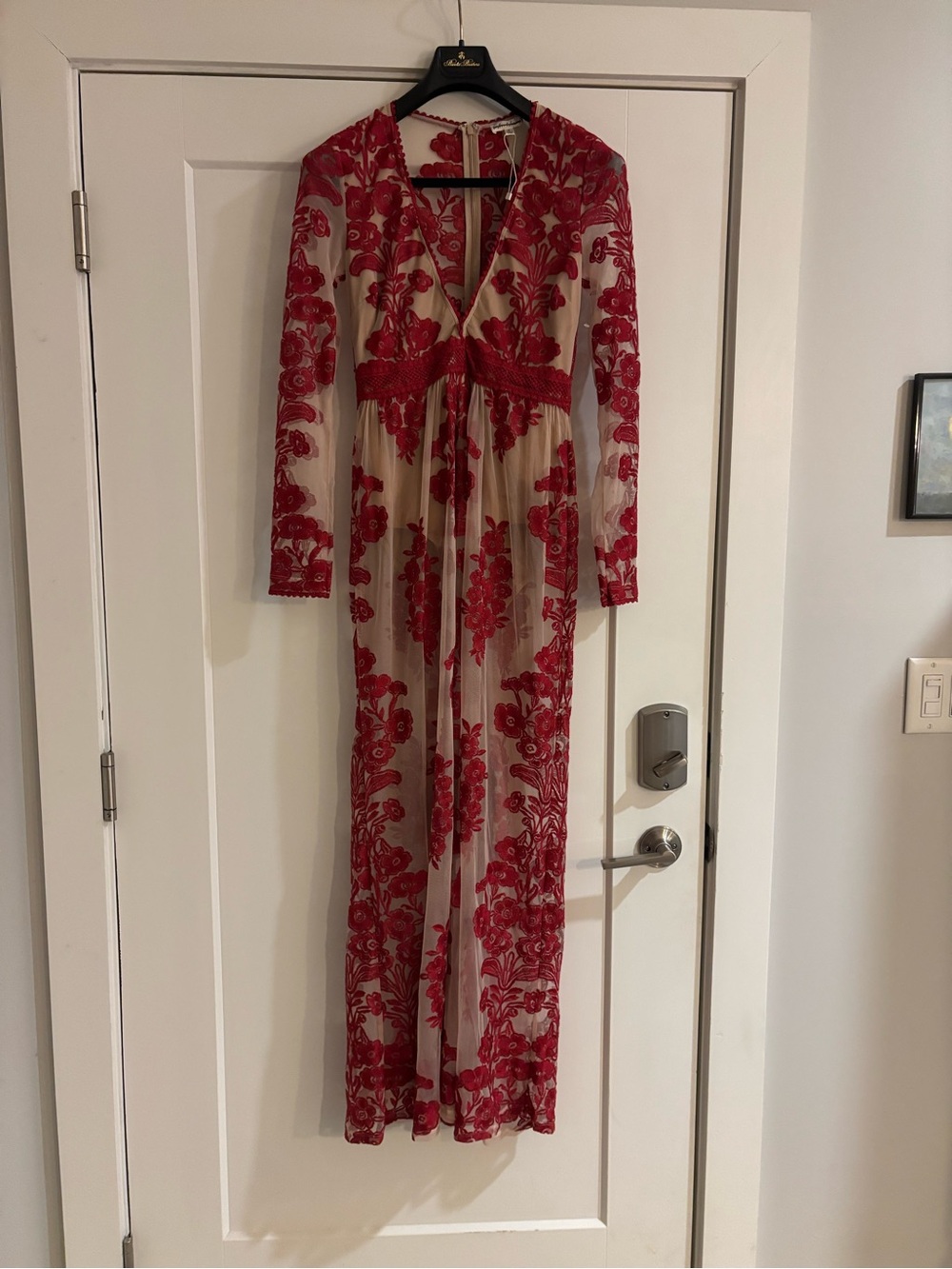 For Love and Lemons Red Temecula Lace Maxi Dress - Picture 3 of 5